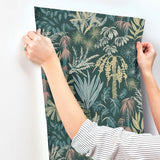4172-27480 Everglades Dark Green Botanical Wallpaper