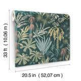 4172-27480 Everglades Dark Green Botanical Wallpaper