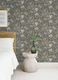 4172-27481 Everglades Grey Botanical Wallpaper