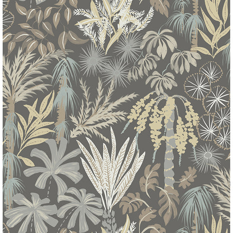 4172-27481 Everglades Grey Botanical Wallpaper
