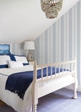 4172-27484 Navarres Stripe Blue Faux Linen Wallpaper