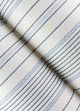4172-27484 Navarres Stripe Blue Faux Linen Wallpaper