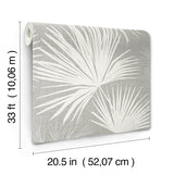 4172-27488 Hatteras Grey Palms Wallpaper