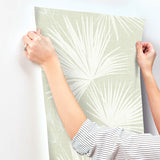 4172-27490 Hatteras Light Green Palms Wallpaper