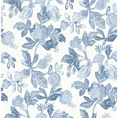 4172-27492 Beach Rose Blue Floral Fruits Wallpaper