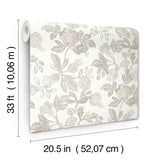  4172-27493 Beach Rose Neutral Floral Fruits Wallpaper