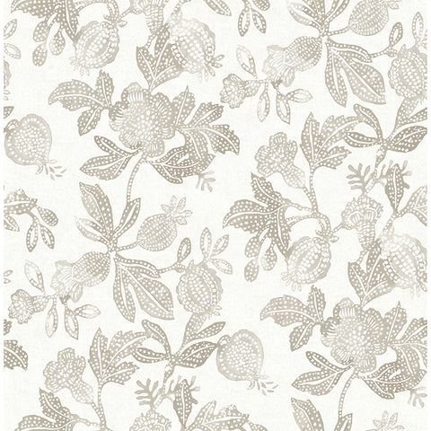  4172-27493 Beach Rose Neutral Floral Fruits Wallpaper