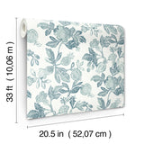 4172-27494 Beach Rose Teal Floral Fruits Wallpaper