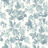 4172-27494 Beach Rose Teal Floral Fruits Wallpaper