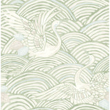 4172-27497 Egret Sage Tidal Dance Wallpaper