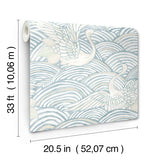 4172-27498 Egret Sky Blue Tidal Dance Wallpaper