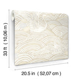 4172-27499 Egret Neutral Tidal Dance Wallpaper