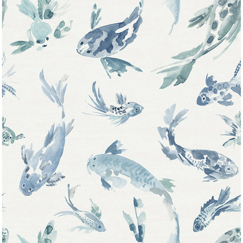 4172-27500 Koi Blue Fish Wallpaper