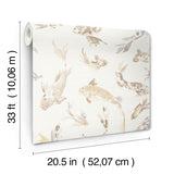 4172-27501 Koi Metallic Fish Wallpaper