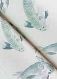  4172-27502 Koi Seafoam Fish Wallpaper
