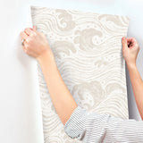 4172-27508 Swell Beige Ocean Wave Wallpaper