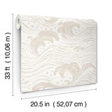 4172-27508 Swell Beige Ocean Wave Wallpaper