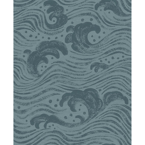 4172-27511 Swell Teal Ocean Wave Wallpaper