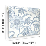 4172-27512 Star Flower Blue Floral Trail Wallpaper