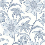 4172-27512 Star Flower Blue Floral Trail Wallpaper
