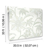  4172-27513 Star Flower Light Green Floral Trail Wallpaper