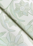  4172-27513 Star Flower Light Green Floral Trail Wallpaper