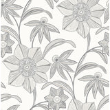 4172-27514 Star Flower Charcoal Floral Trail Wallpaper