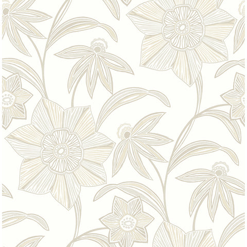 4172-27515 Star Flower Beige Floral Trail Wallpaper