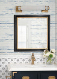 4172-27516 Destin Blue Stripe Wallpaper