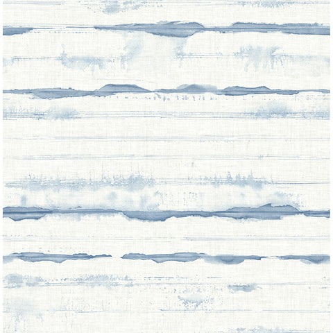4172-27516 Destin Blue Stripe Wallpaper