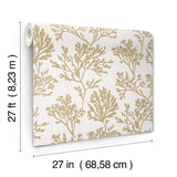 4172-82002 Tortuga Gold Coral Weave Wallpaper