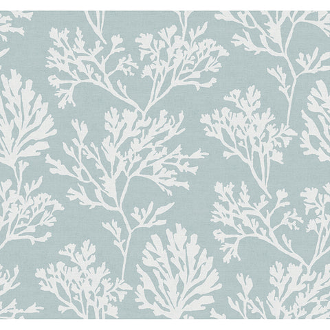 4172-82003 Tortuga Sky Blue Coral Weave Wallpaper