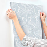 4172-82005 Biscayne Sky Blue Flamingo Beach Wallpaper