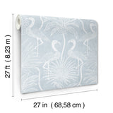4172-82005 Biscayne Sky Blue Flamingo Beach Wallpaper