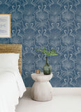  4172-82006 Biscayne Navy Flamingo Beach Wallpaper