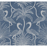  4172-82006 Biscayne Navy Flamingo Beach Wallpaper