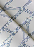 4172-82010 Salvo Navy Curved Contours Wallpaper