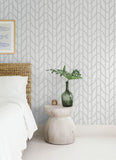 4172-82011 Salvo Silver Curved Contours Wallpaper