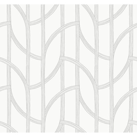 4172-82011 Salvo Silver Curved Contours Wallpaper