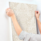 4173-27621 Finch Neutral Woodland Damask Wallpaper