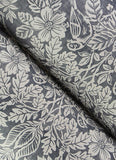  4173-27622 Finch Blue Woodland Damask Wallpaper