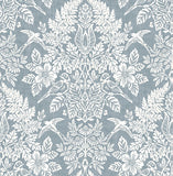 4173-27623 Finch Light Blue Woodland Damask Wallpaper