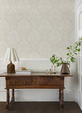 4173-27624 Finch Ivory Woodland Damask Wallpaper