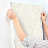 4173-27624 Finch Ivory Woodland Damask Wallpaper