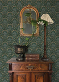 4173-27631 Woodbury Evergreen Floral Damask Wallpaper