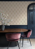 4173-27633 Woodbury Brown Floral Damask Wallpaper