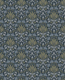 4173-27634 Woodbury Navy Floral Damask Wallpaper