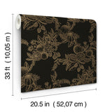 4173-27635 Gerty Gold Fruit Toile Wallpaper