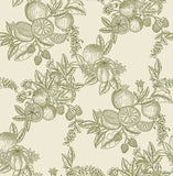  4173-27636 Gerty Green Fruit Toile Wallpaper