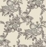 4173-27637 Gerty Black Fruit Toile Wallpaper
